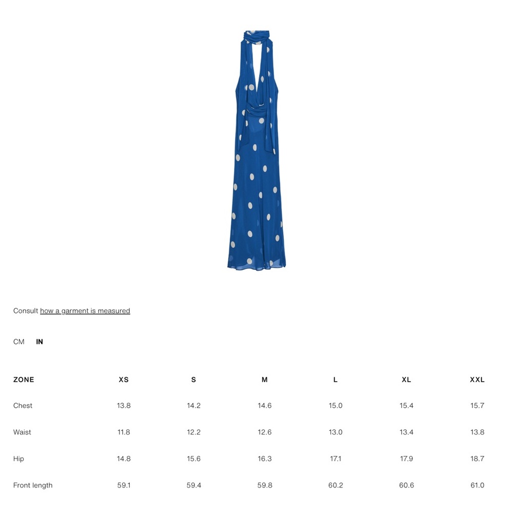 NWT🔥ZARA Dress Blue w/ White Dots - Picture 7 of 7